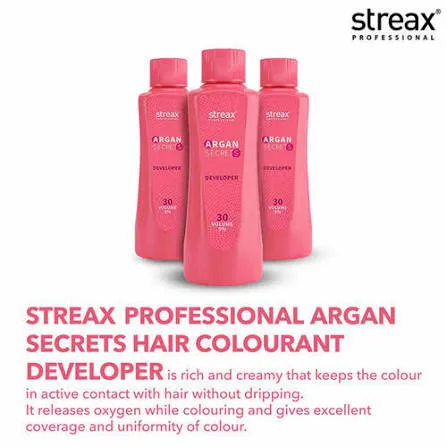Streax Professional Argan Secrets Developer 30 Volume 9% 250ml